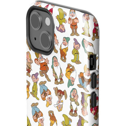 Disney Snow White Dwarfs Pattern iPhone 15 Impact Case